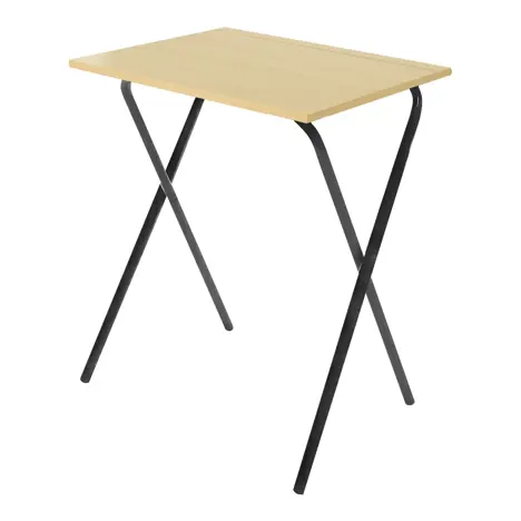 Folding Frame Exam Desk - W600 x D600 x H710mm - Dark Grey Legs - Kobey Ash
